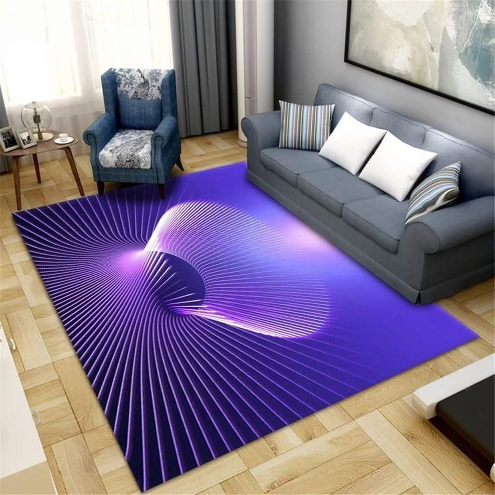 Tapis de chambre garçon bleu à motif abstrait pour créer un coin lecture cosy
