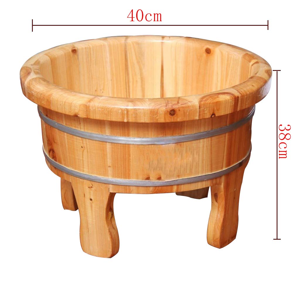 Drewniane wiadro do namaczania stóp do spa i pedicure, beczki jodłowe dla osób w średnim wieku i starszych, prezent dla opieki zdrowotnej, wysokość 38 cm