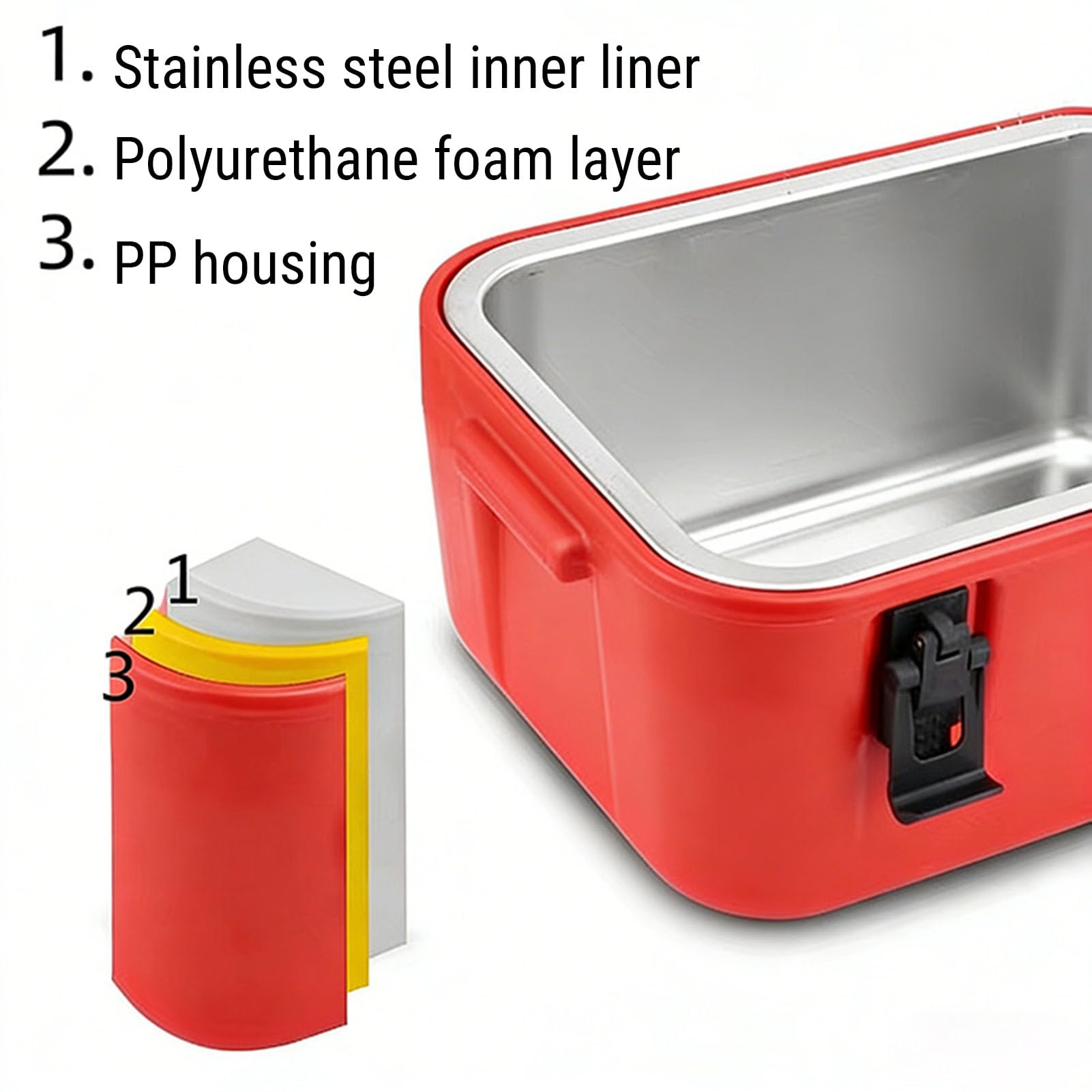 Großes Isoliertes Suppenbehälter-Set mit Effektiver Isolierung für Catering und Veranstaltungen, Rot, 8 L, 15 L, 28