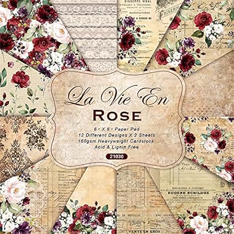 Verve Jelly 6"x6" Retro Rose Scrapbook Paper Cover