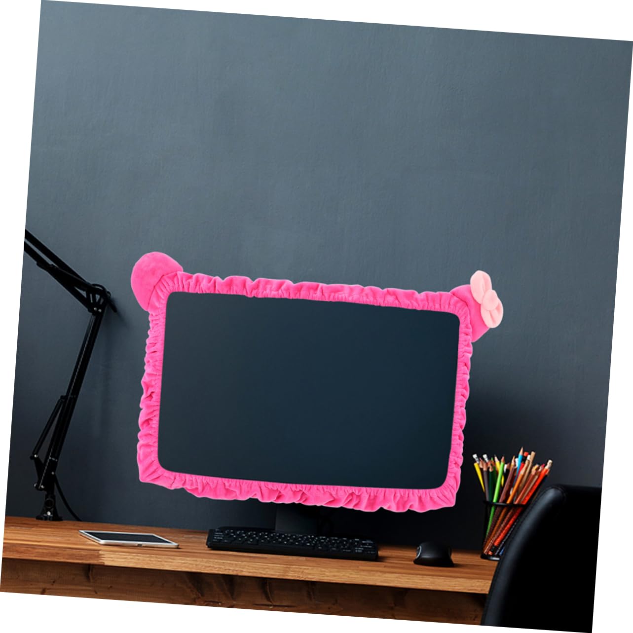 Copertura Flessibile per Monitor PC in Poliestere 2 Pezzi | Rosa, Facile da Pulire, Alta Elasticità, per Computer e Schermo, Confezione Doppia