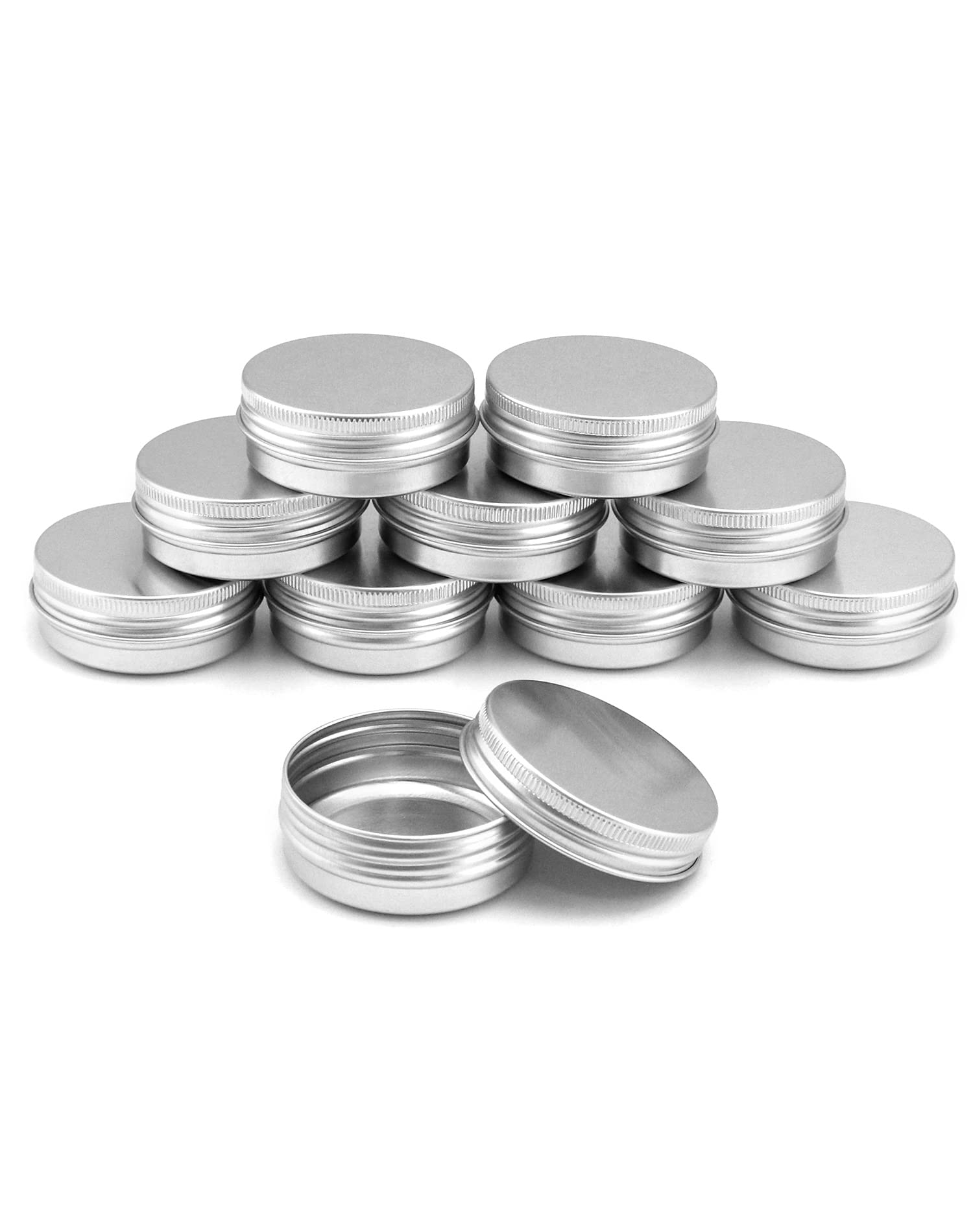 QWORK® 30 Stück Aluminium Cremedose mit Deckel, Rund Leer Döschen für Creme Lotion Schmuck Sortieren (30ml)