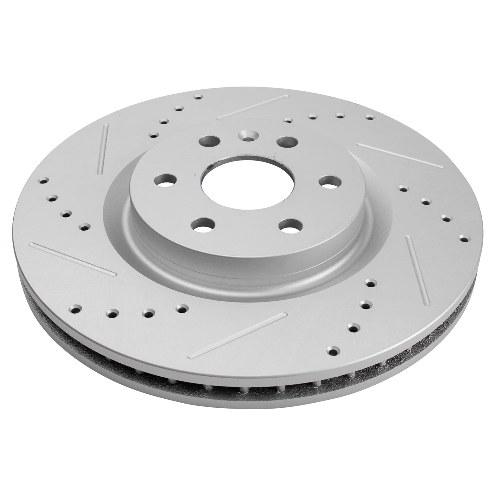 Front Drilled & Slotted Brake Rotors For Saab 9-4X & Cadillac SRX V6 (2010-2016) - Pair