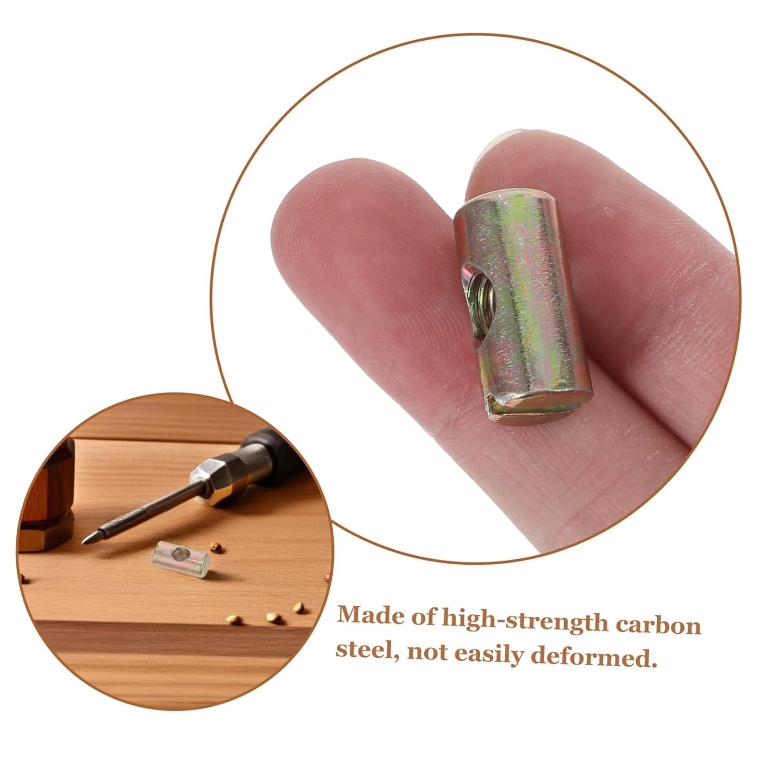 100pcs M6 Cross Dowel Barrel Nuts Furniture Connectors Hardware