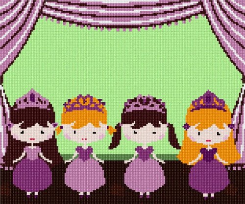 Pepita Needlepoint Canvas: Princesses On Stage, 12
