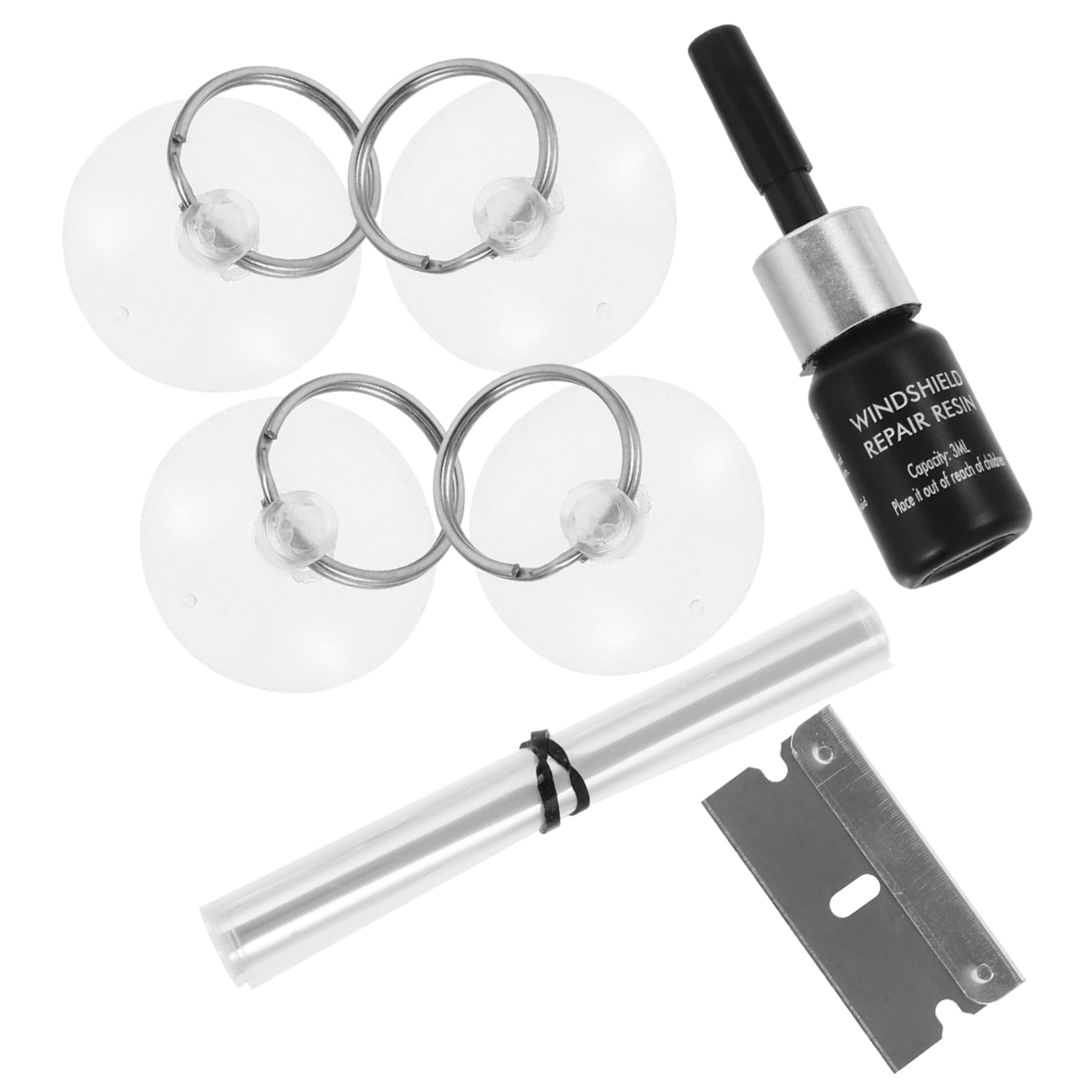 SOESFOUFU 1 Set Windshield Repair Kit for Chips and Cracks Durable Repair Tool High Efficiency Crack Fix for Various Car Models