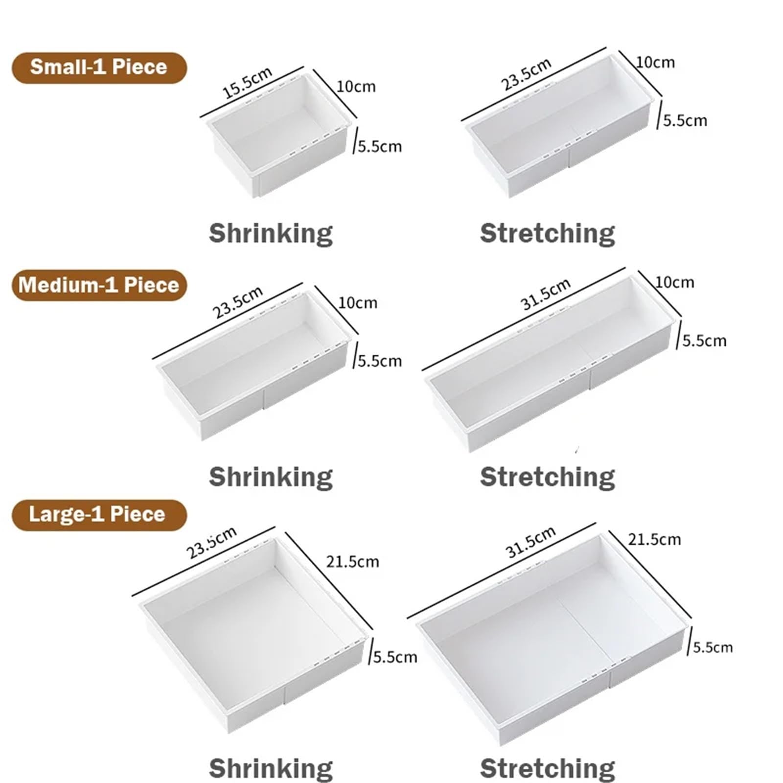 Divisores de cajones ajustables, caja de cocina, separador de cajones escalable para cubiertos, cosméticos y accesorios, solución de almacenamiento que ahorra espacio para una clasificación ordenada