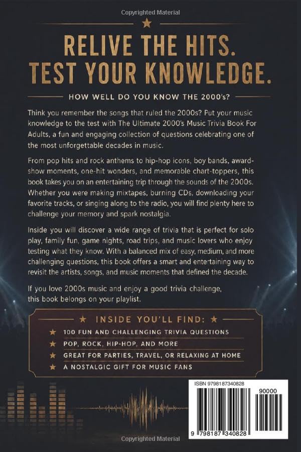 The Ultimate 2000's Music Trivia Book For Adults: A Fun and Challenging Trivia Journey Through Pop Hits, Rock Anthems, Hip-Hop Icons, Boy Bands, Award ... (The Ultimate Trivia Book For Adults Series) image 3