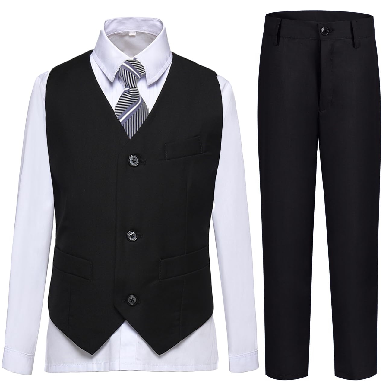 KEYWANTS Boys Suit, Kids Formal Tuxedos for Boy Vest and Pants Set, Teen Boys Dress Clothes for Wedding
