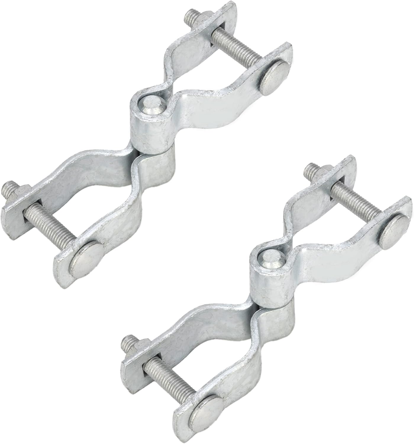 1-3/8" x 2-3/8" Chain Link Fence Gate Post Hinge 4 Pack, Chain Link Fence Female and Male Hinges Heavy Duty Galvanized Steel Chain Link Gate Hinge Kit with Bolts & Nuts