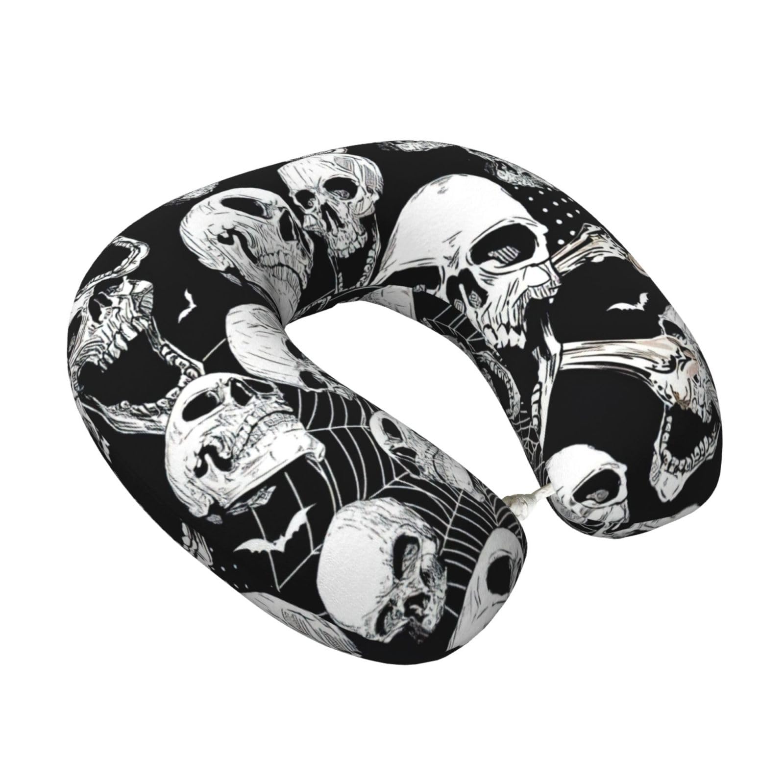 Yyoretp skull background Print Travel Pillow Pure Memory Foam Neck Pillows Portable Headrest for Airplane