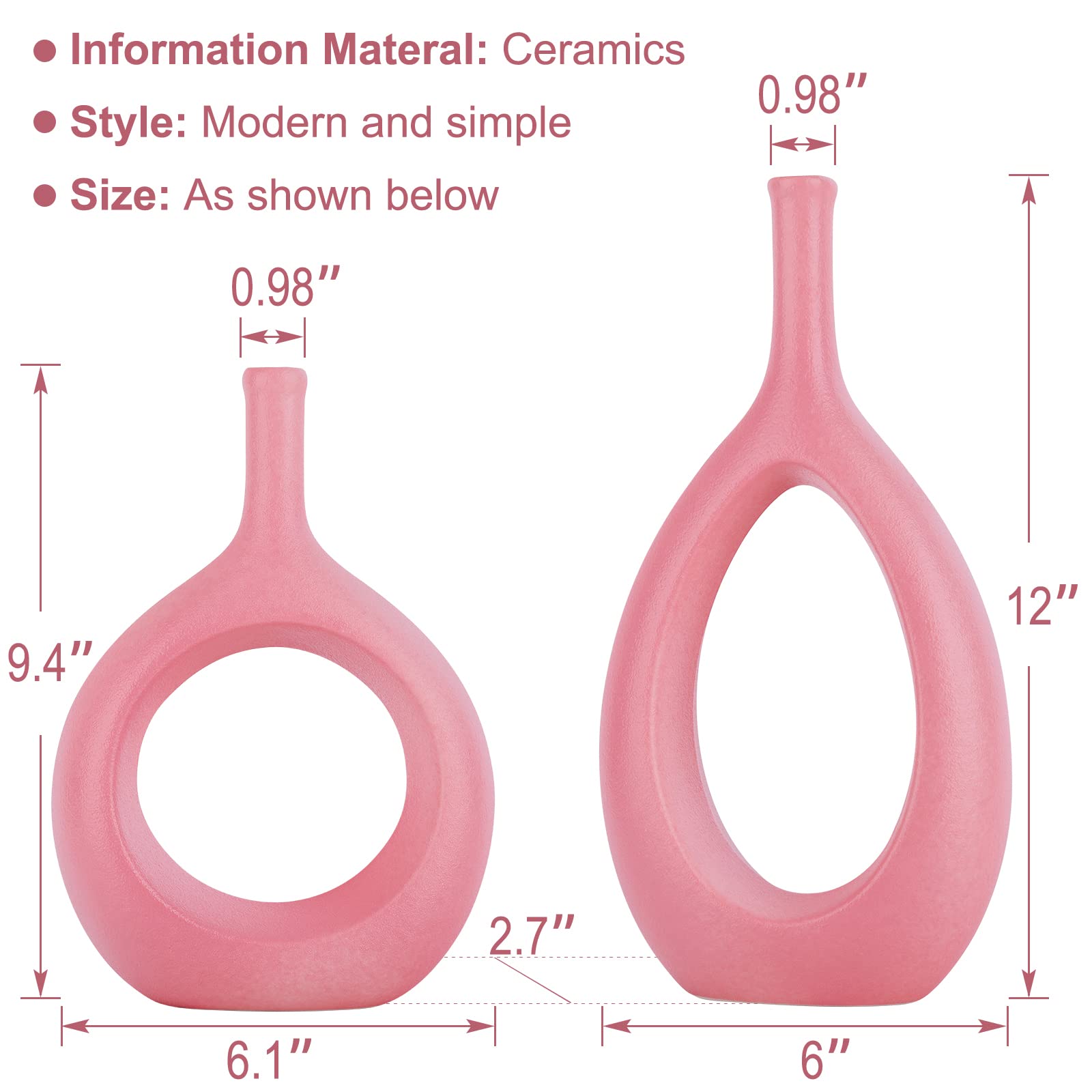 2 Vasi Decorativi Moderni In Ceramica | Argento E Oro | Altezza 30.5 Cm | Per Centrotavola Elegante - Foto 7