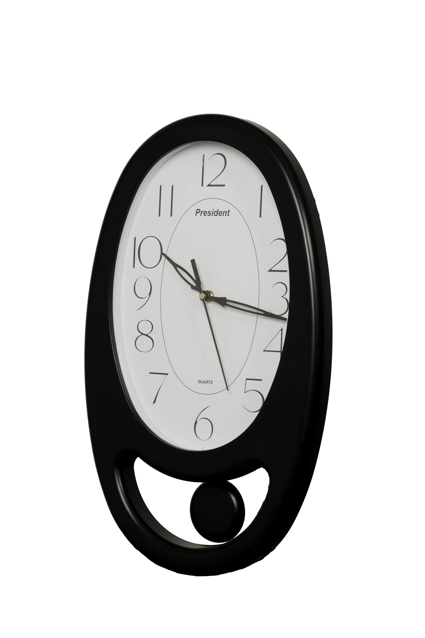MITRAH Analog Wall Clock  PRESIDENT-107(Black with Glass)