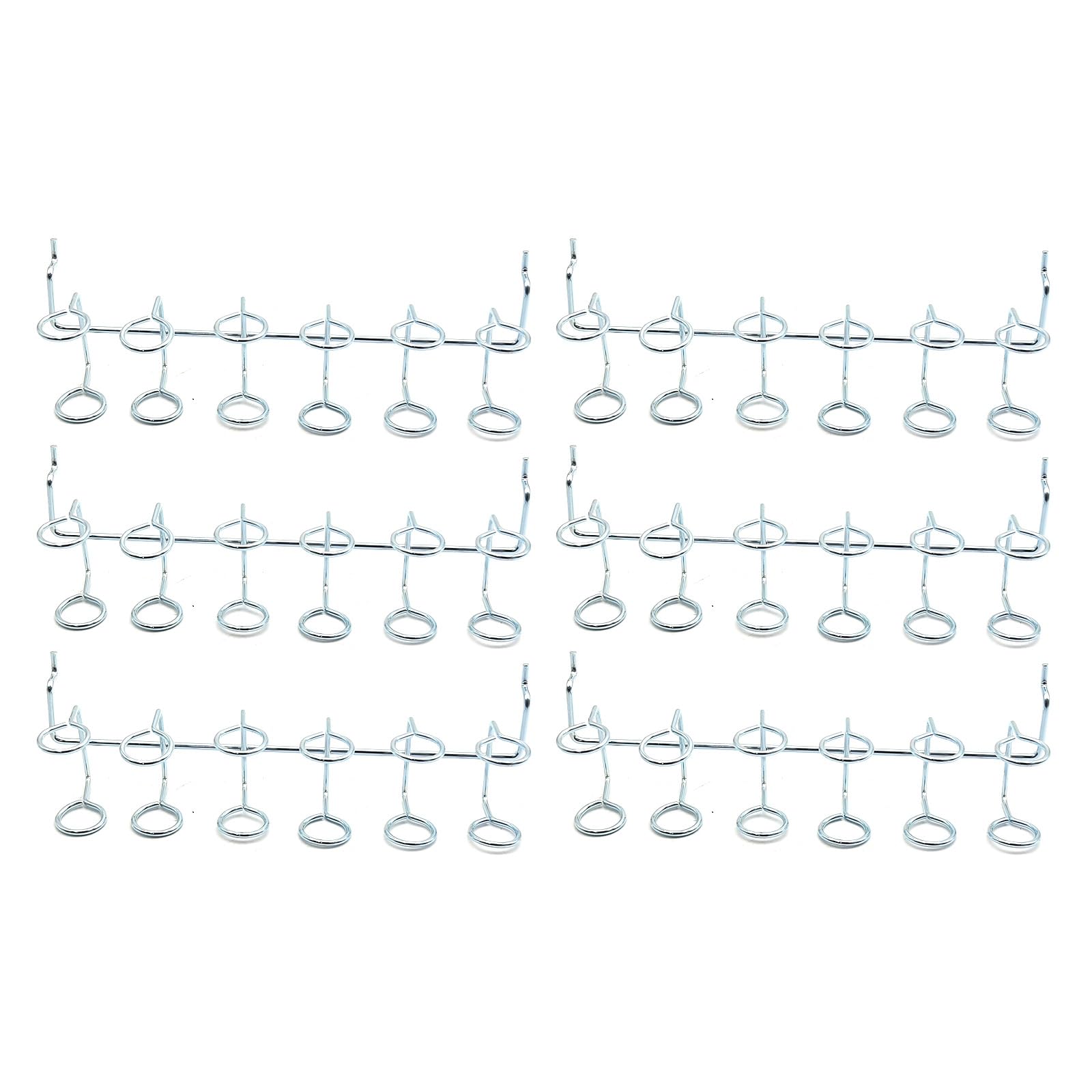 Saihisday 6pcs Pegboard Screwdriver Storage Metal Pegboard Tool Hooks Multi-Ring Tool Holders Six-Tool Multi-Organizer Racks for Retail Store Supermarket Storage Area