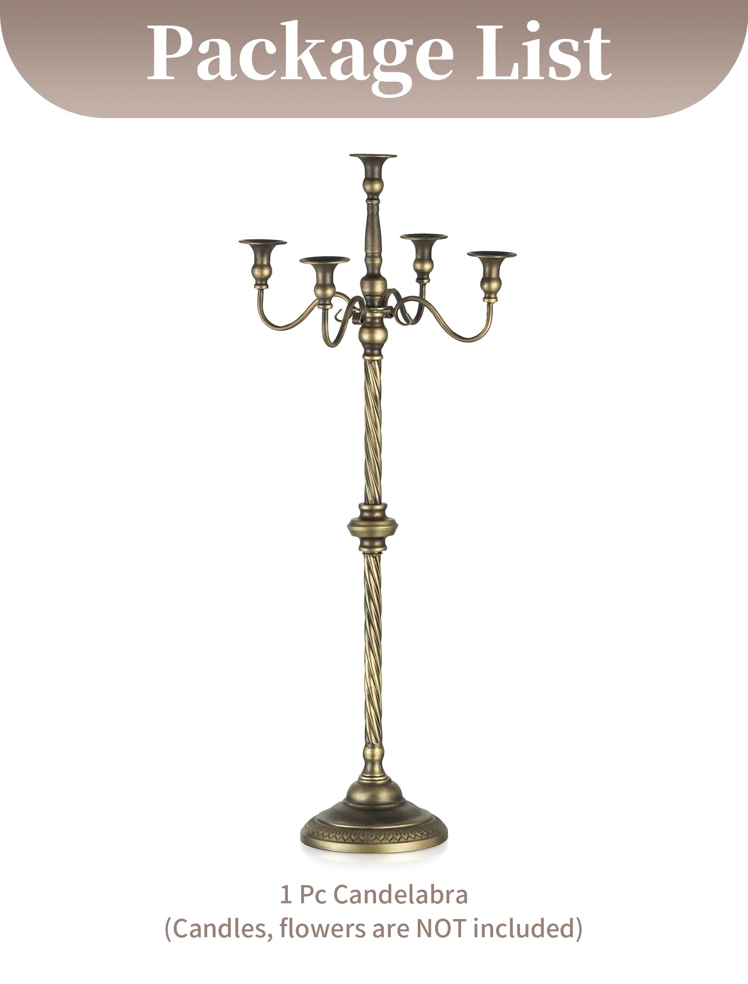 Sziqiqi Kerzenständer Groß Boden Bronze, 5-Armig, 88cm Hoch, für Stabkerzen