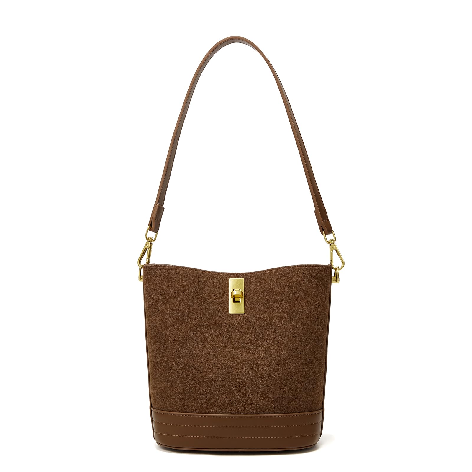 Small Bucket Bag Bucket Purse for Women Shoulder Purse Crossbody Handbag Mini Faux Suede Hobo Bag