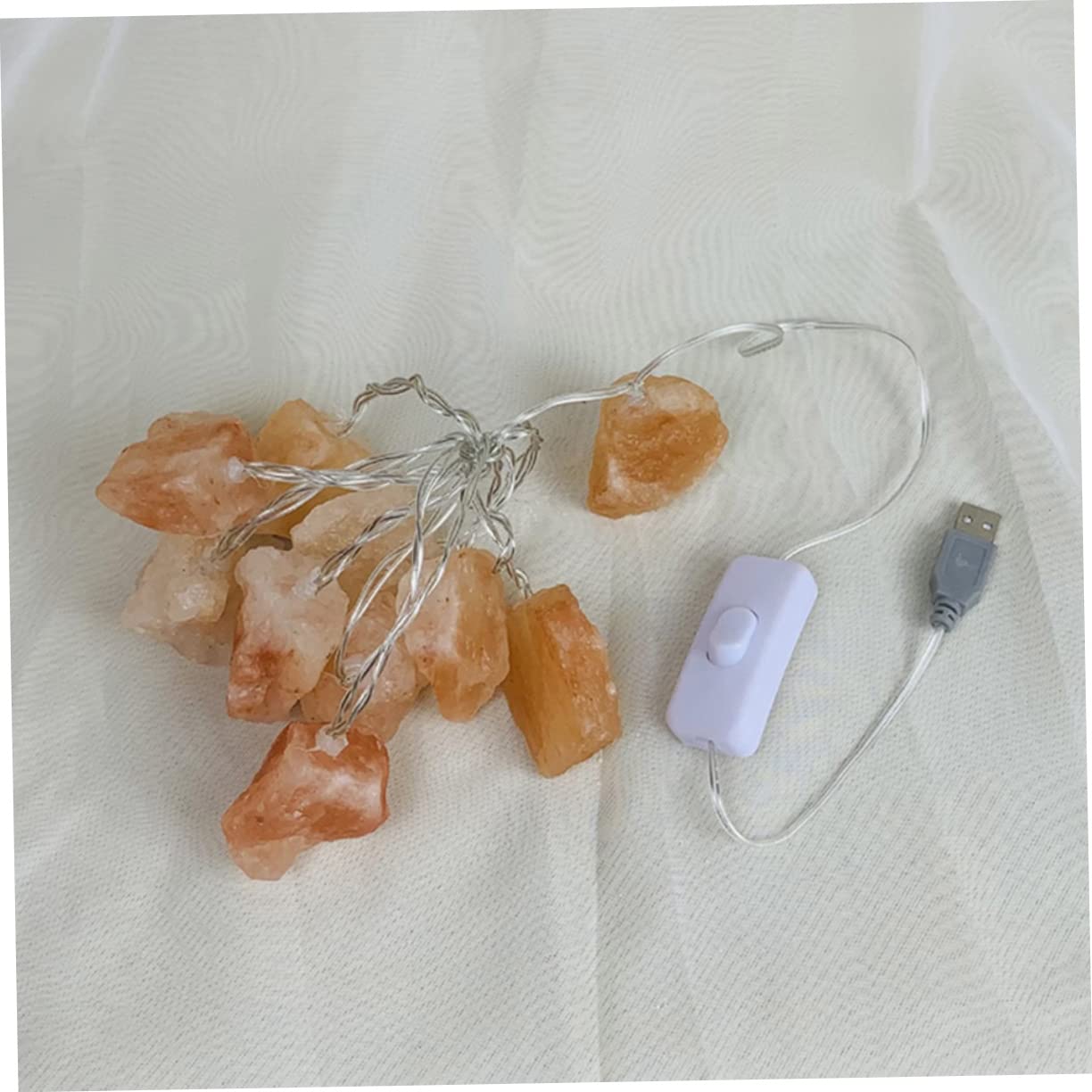 Angoily Himalayan Salt Night Light Decorative String Lights Powered for Wall Decor Aesthetic
