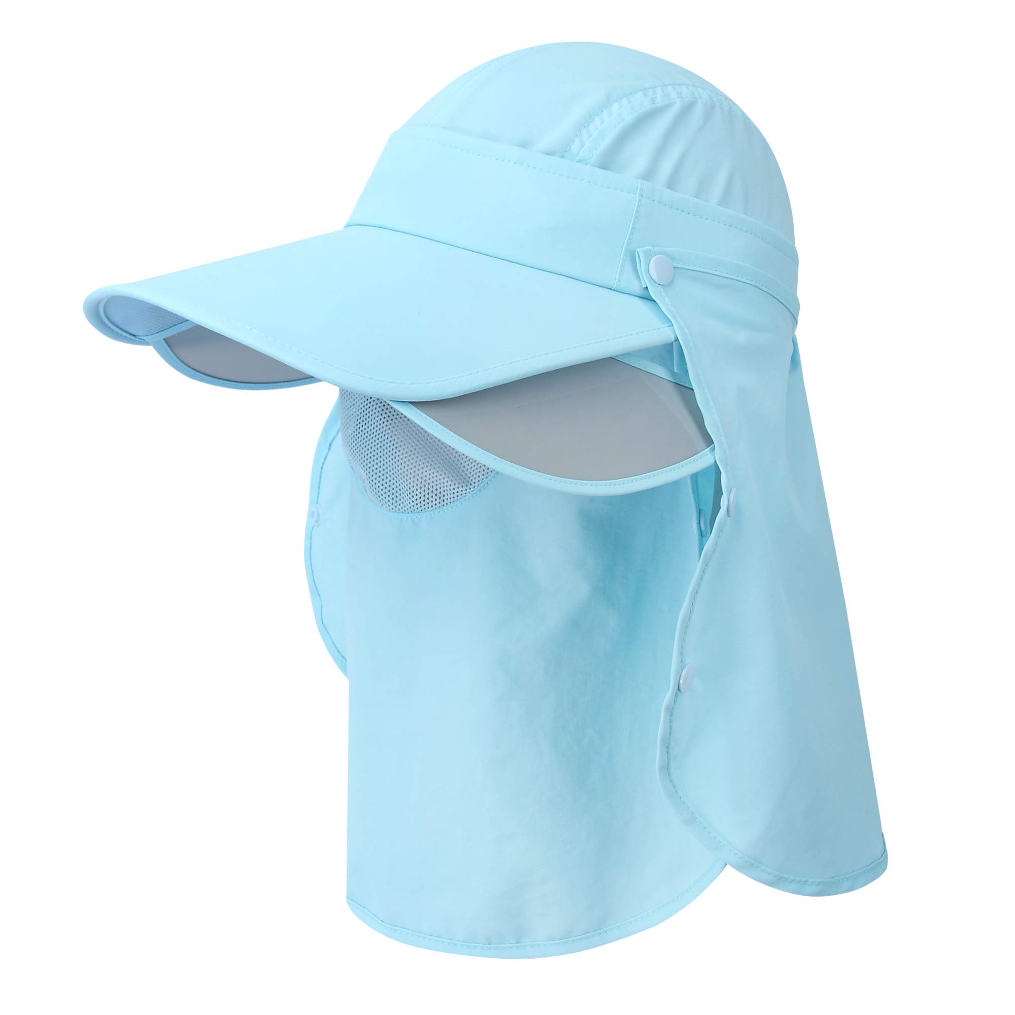 icolorSun Hat Retractable Wide Brim Fishing Hats,Multi-Function Sun Protection Golf Visor Cap Summer Travel Beach Hat