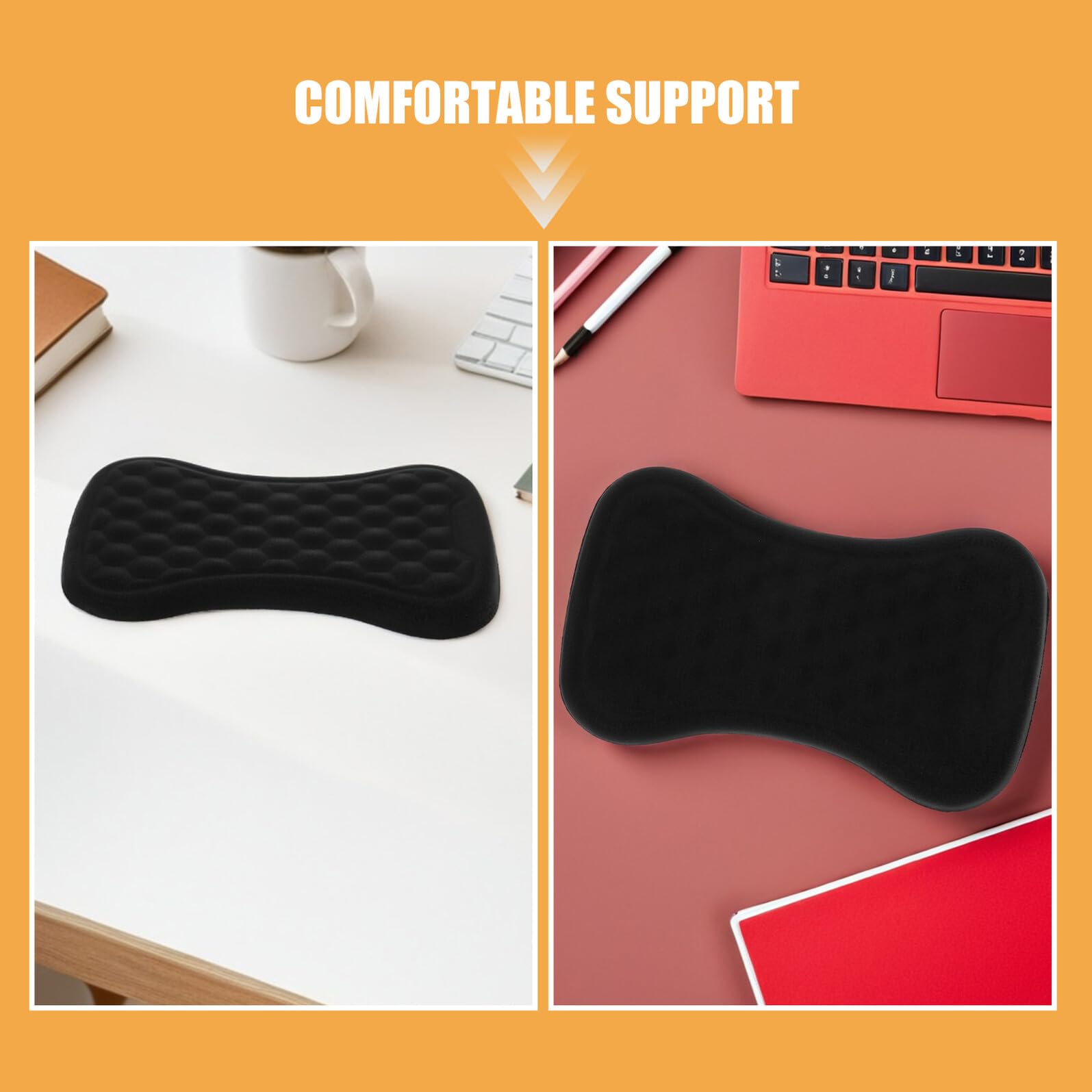 2 Stück Ergonomische Handgelenkauflagen aus Memory-schaum Komfortable Maus Tastaturstütze für Büro Gaming und Laptop Rutschfestes Vielseitiges Handgelenkkissen zur Schmerzlinderung
