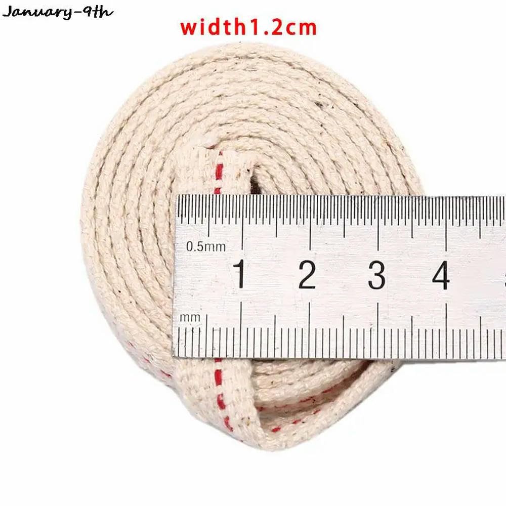 Wymień mocny knot z bawełny 1m biały pleciony bawełniany płaski knot do lampy naftowej różnej szerokości 10 szt.(With:1.2)