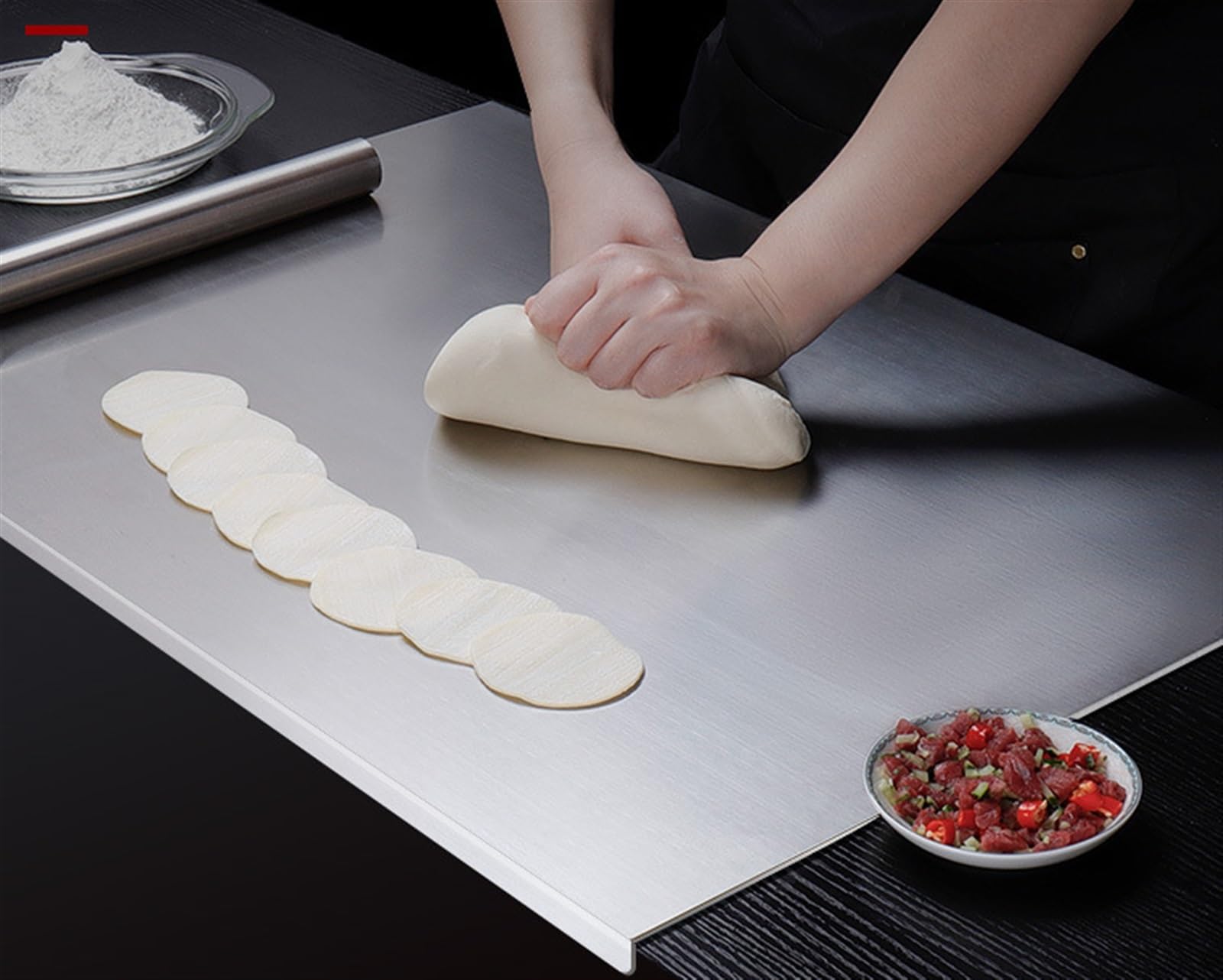 Schneidebretter Für Küche 15-Zoll-Edelstahl-Schneidebrett, Antihaftbeschichtet, Für Pizza, Kekse, Backbrett, Küche Küchenbretter(40x60cm)