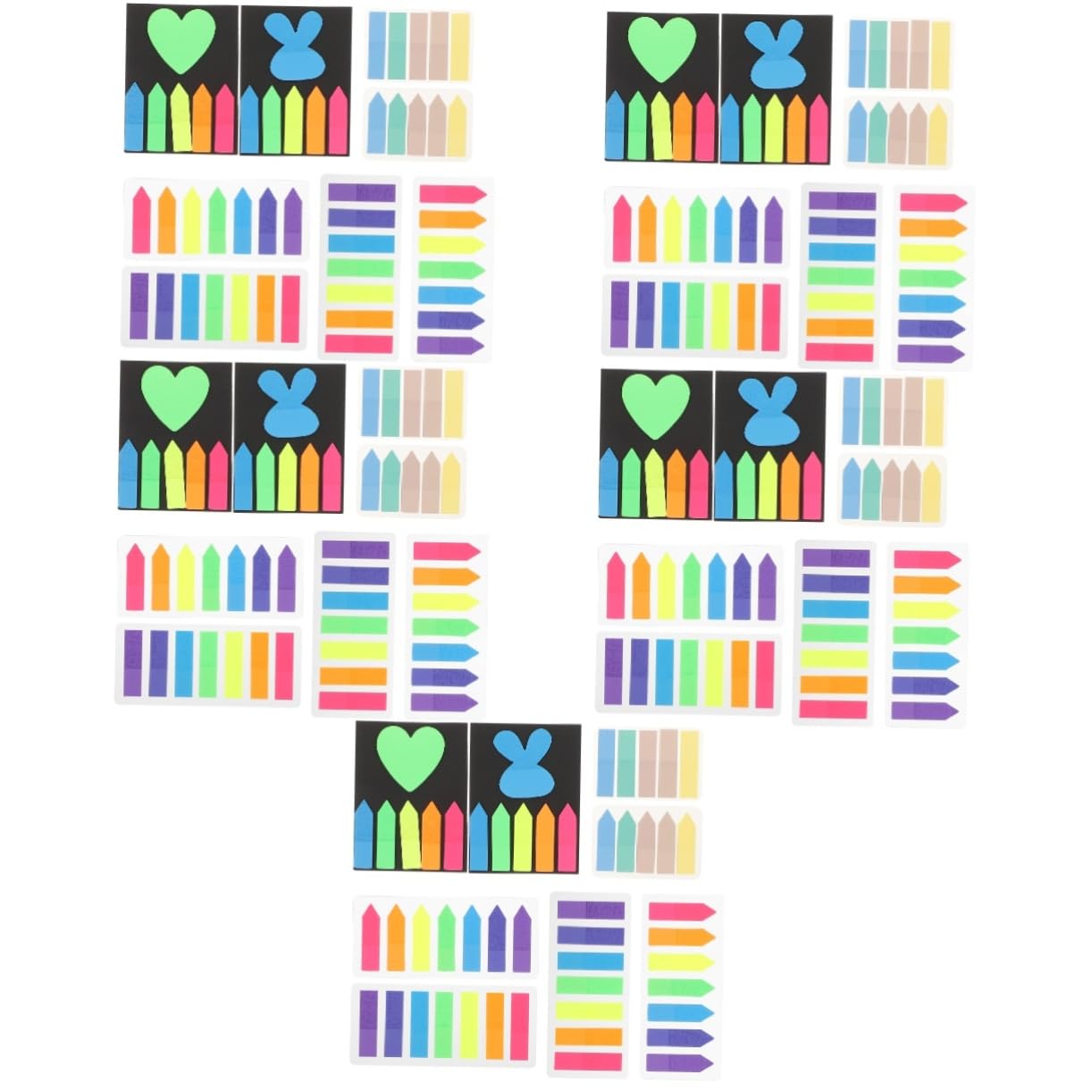 Operitacx 5sets Etichette Adesive Colorate Per Segnapagina Di Linguette Scrivibili e Rimovibili Per Ufficio e Scuola Per Archiviazione e Studio