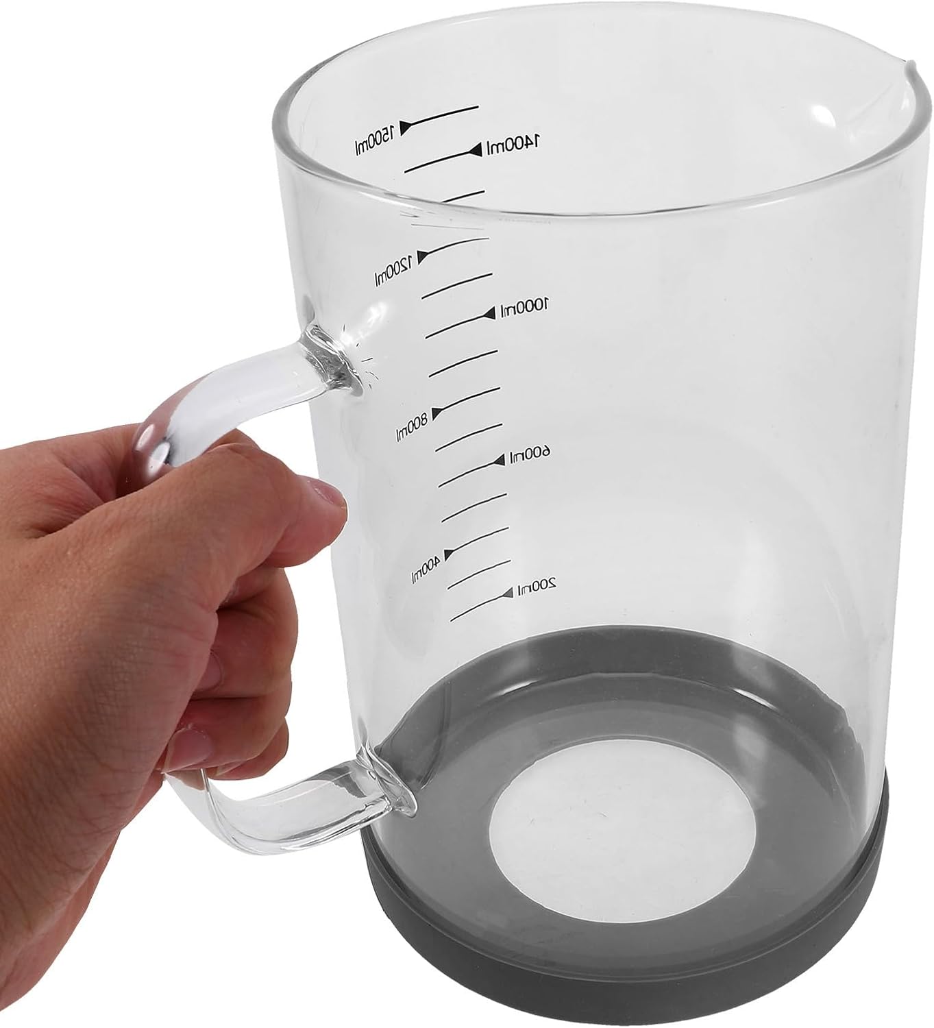 Glass Measuring Cup with Handle 1500ml, Heat-resistant Borosilicate Glass Pitcher with Scale for Baking and Kitchen Use, Portable Liquid Measuring Tool