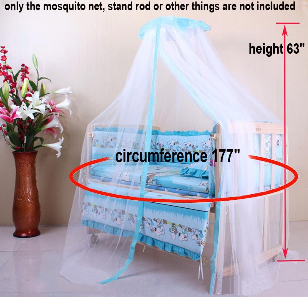 Mosquitera para cuna, toldo para cama, toldo plegable para cuna, tienda de campaña universal estilo palacio cortina de cama (barra de soporte no incluida) 2