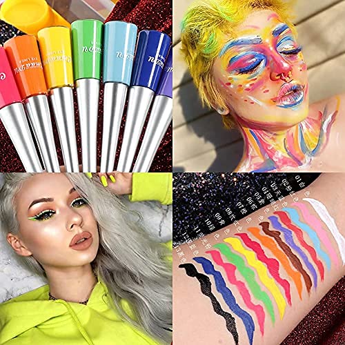 Luxsea 14 Colors Waterproof Eyeliner Set Long Lasting Colorful Neon Eyeliner Set Matte Liquid Eyeliner Makeup Kit For Women Girls (Packs Of 14) #TOP2