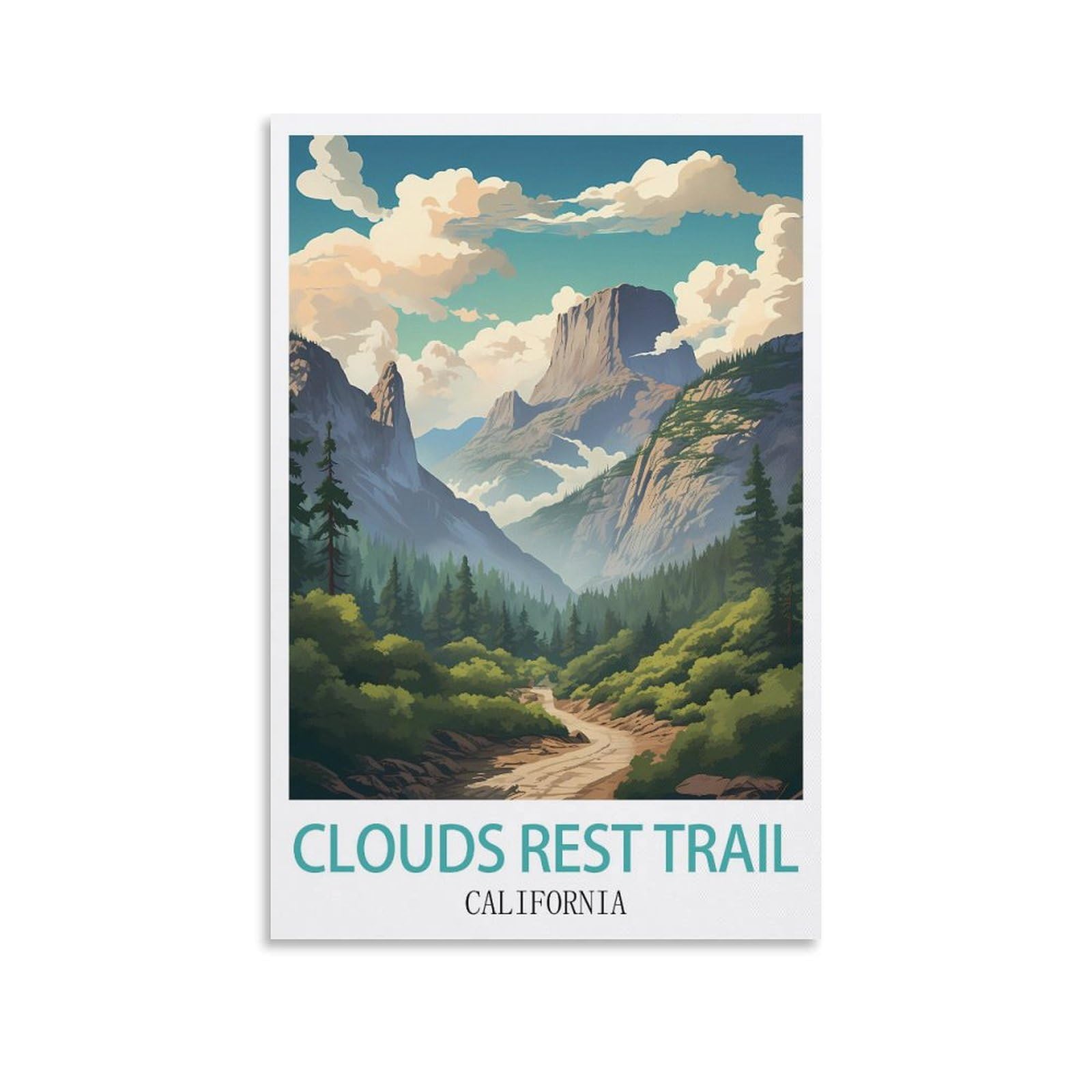 EZMLFA 5D Diamond Art Kits for Beginner,Clouds Rest Trail California Crystal Rhinestone Embroidery Craft Kits for Home Wall Decor Gifts, 40x50cm