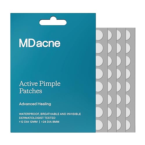 Miniatura 7 de MDacne Parches de espinillas para tratamiento del acné facial 36 parches hidrocoloides  Absorbe el aceite y el poliuretano de los poros obstruidos