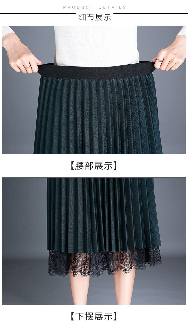 LuisFranklin Röcke lang Damen Skirt Frauen Schwarz Pu Leder Rock Bleistift Hohe Taille Herbst Winter Reißverschluss Dünne Sexy Bodycon Büro Röcke Damen Einheitsgröße Grün