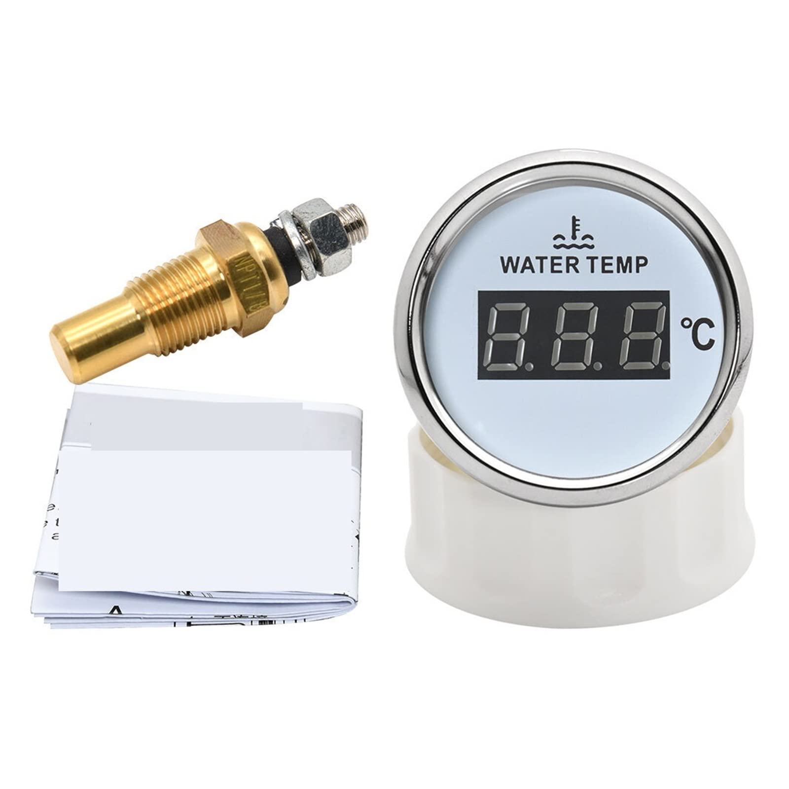 52mm Auto LKW Boot Wassertemperaturanzeige Temperatursensor 40-120 Celsius Digitaler Wassertemperaturmesser mit roter Hintergrundbeleuchtung,Präziser Monitor(3)