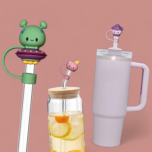Miniatura 77 de 4 tapas de paja de 0.394 in para vasos, puntas de popote de silicona para popotes Stanley Cup – Accesorios para vasos Stanley Cup Verde
