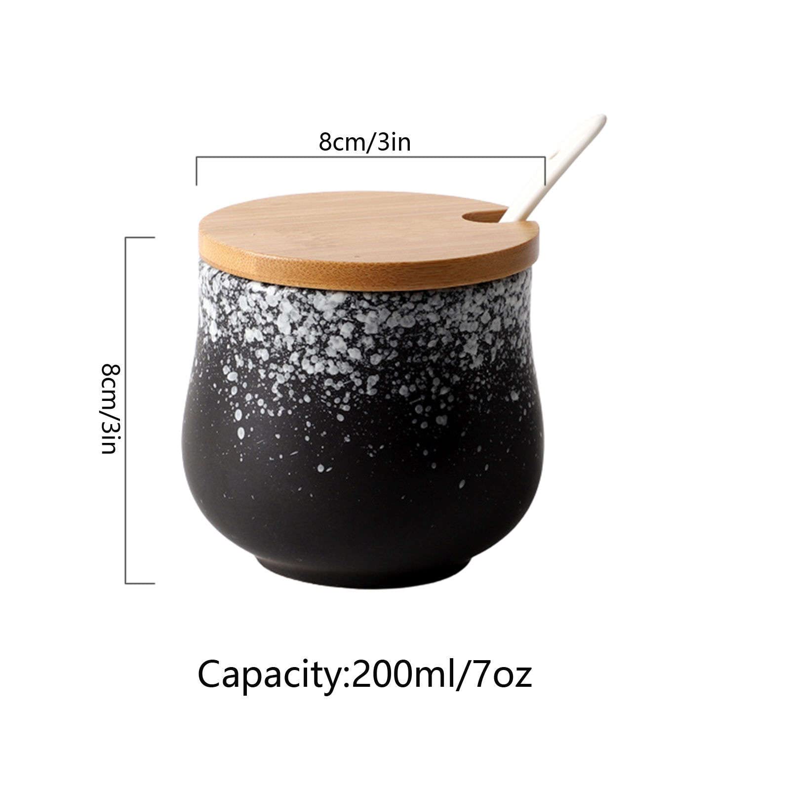 Sucrier, Boîte À Assaisonnement, Sucrier Japonais avec Couvercle, Pot De Rangement Rétro, Petit Pot À Sucre De 200 ML, Pot À Épices pour Récipient À Sucre, pour CAF,G-200ml 7oz