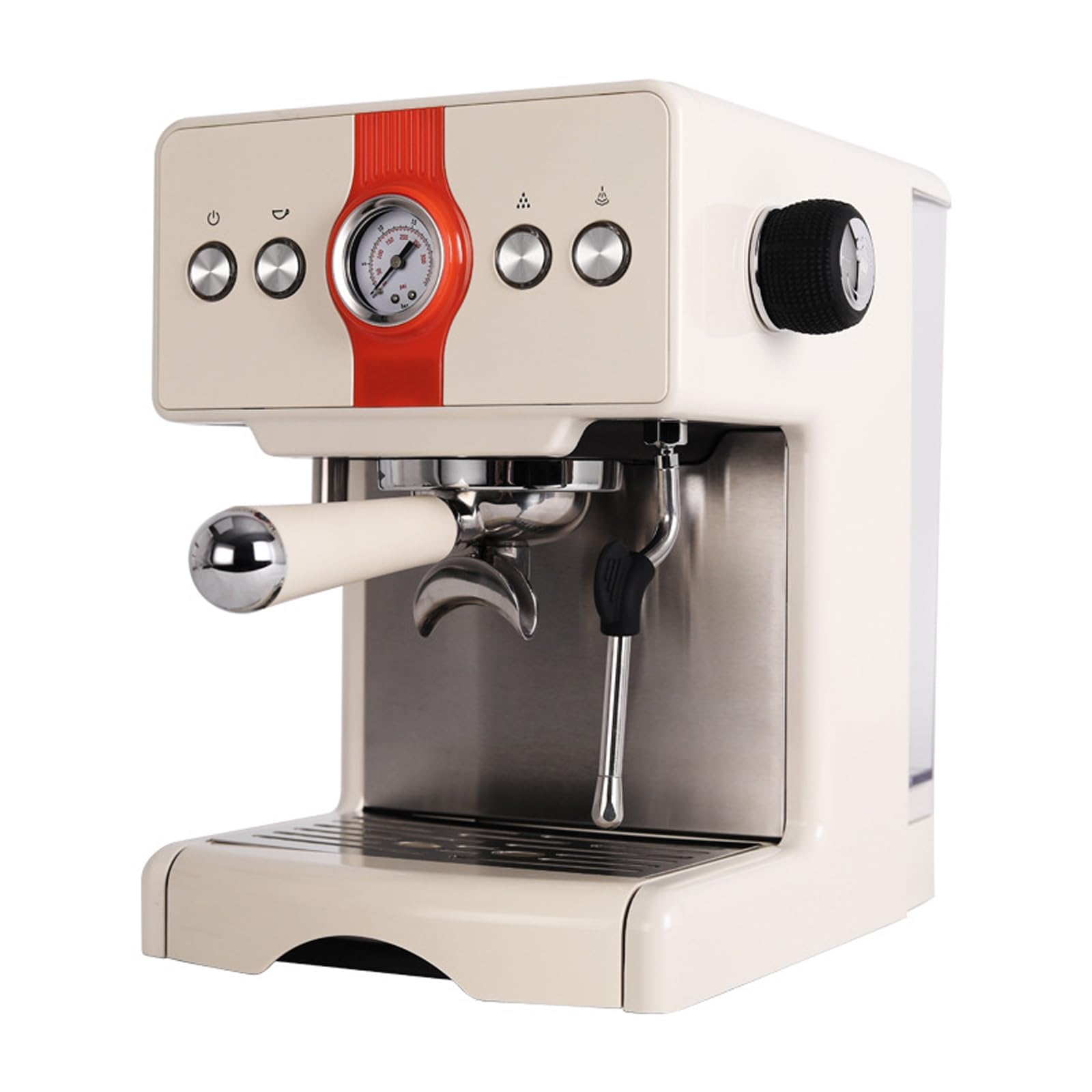 Machine à expresso – Cafetière semi-automatique avec tige à vapeur rotative pour un contrôle précis de la température – Facile à nettoyer pour expresso, goutte à goutte et cafetière française