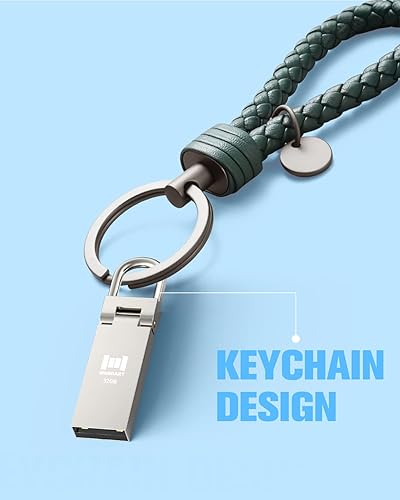 Miniatura 4 de MOSDART Paquete de 5 unidades flash USB 2.0 impermeables de 32 GB con llavero, unidades de pulgar FAT32 de 32 GB, unidad de salto de metal, memoria