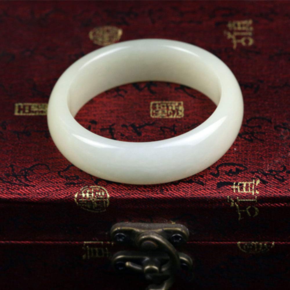 Bracciale di Giada per Donne, Braccialetto Cinese, Braccialetto di Giada Naturale di Giada di Colore con Scatola, 60mm