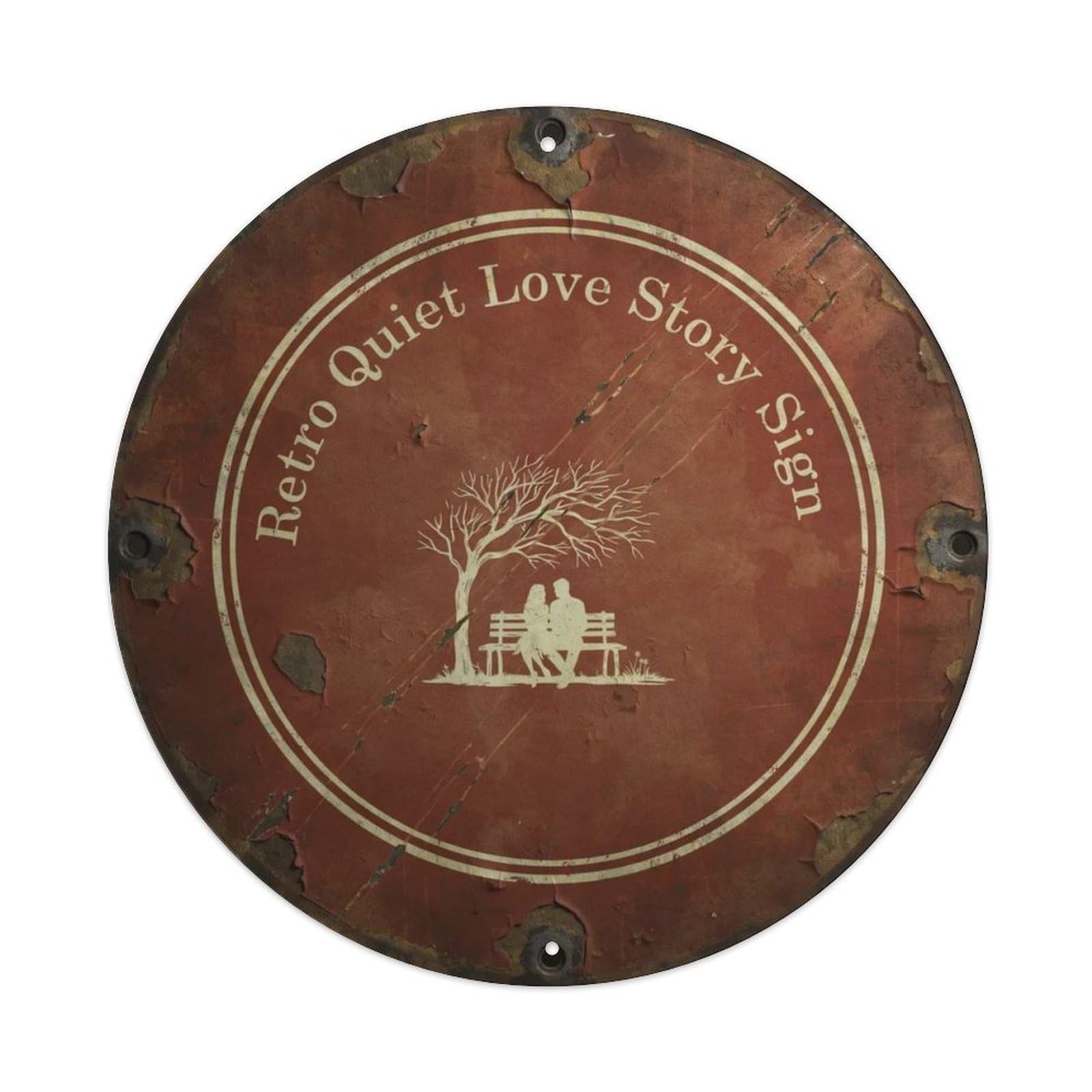 Retro-Quiet-Love-Story-Sign Metal Tin Sign Plaque