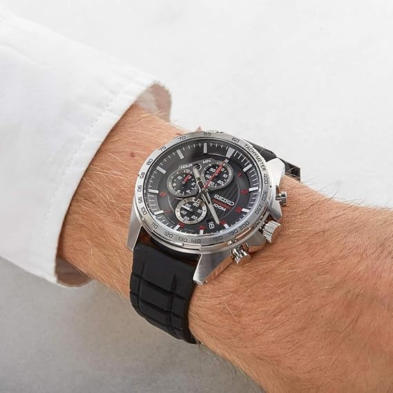 Seiko Mens Chronograph Quartz Watch with Silicone Strap SSB325P1 :  Amazon.co.uk: Watches
