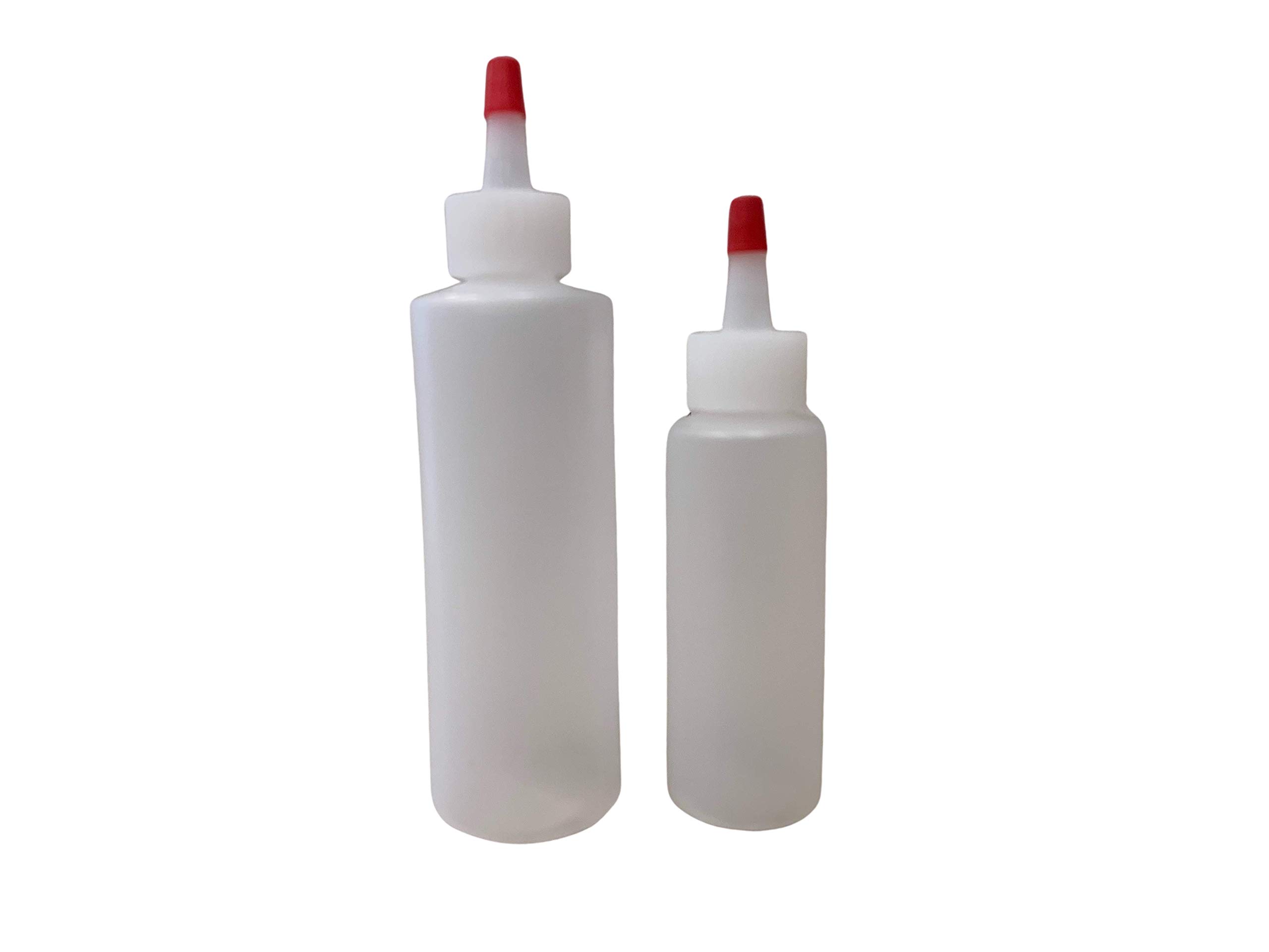 bark and lindy BPA Free Food Prep Set of 2 Plastic Condiment Squeeze Bottles with Twist On Cap for Hot Sauces Ketchup Mustard Mayo 4 oz 2 oz