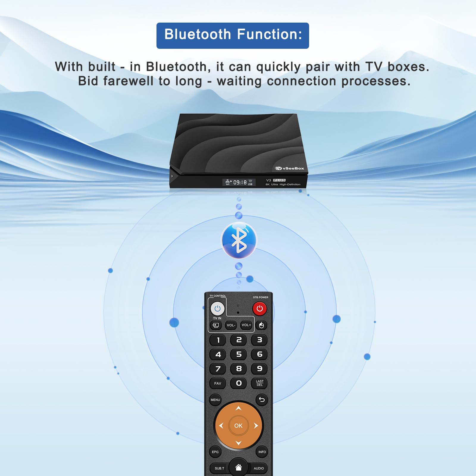 Mando a distancia de voz Bluetooth de repuesto para modelos vSeeBox V3 Plus y V3Pro