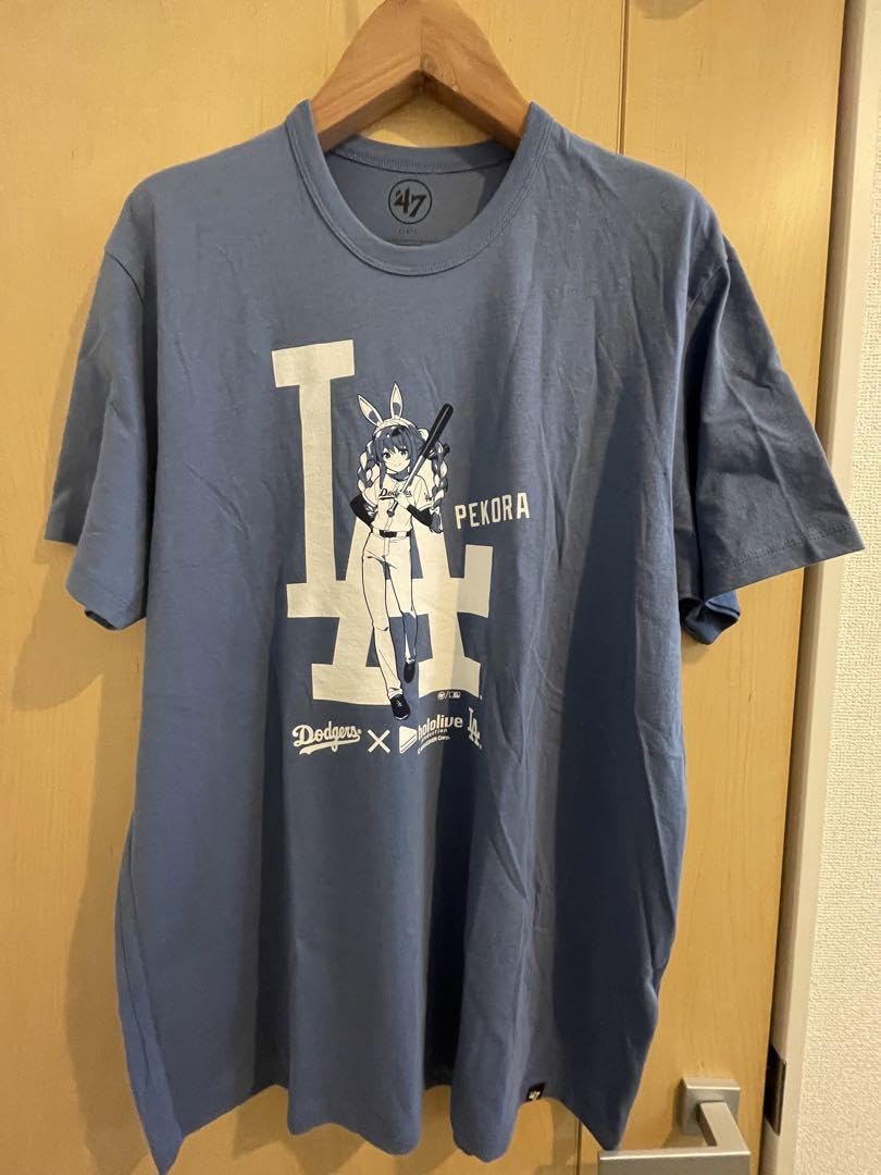 Amazon.co.jp: ドジャース× コラボTシャツ 兎田 ぺこら US規格Lサイズ 