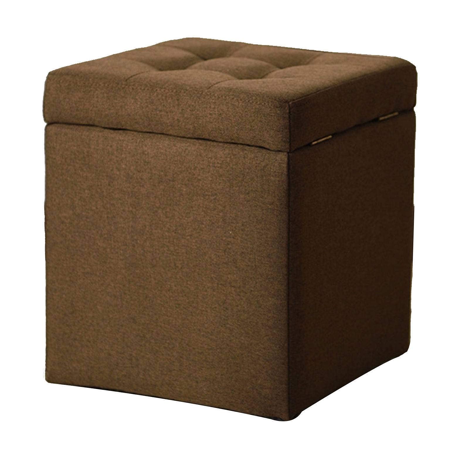 Ottoman de rangement marron foncé, siège de canapé et repose-pieds 18 L