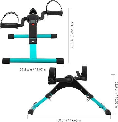 Miniatura 5 de Ejercitador de pedal plegable, mini bicicleta para debajo del escritorio, máquina portátil para peddler de ciclo de mano, ejercitador de bicicleta