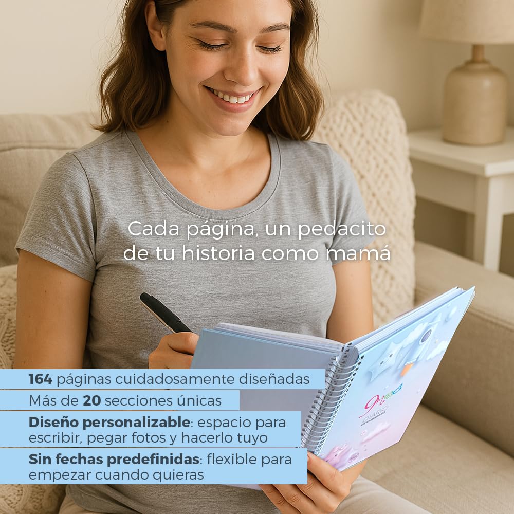 Diario Embarazo, Libro Embarazo, Mas de 160 páginas, Regalos Embarazadas Originales, Album Embarazo, Diario de Embarazo, Regalos para Embarazadas