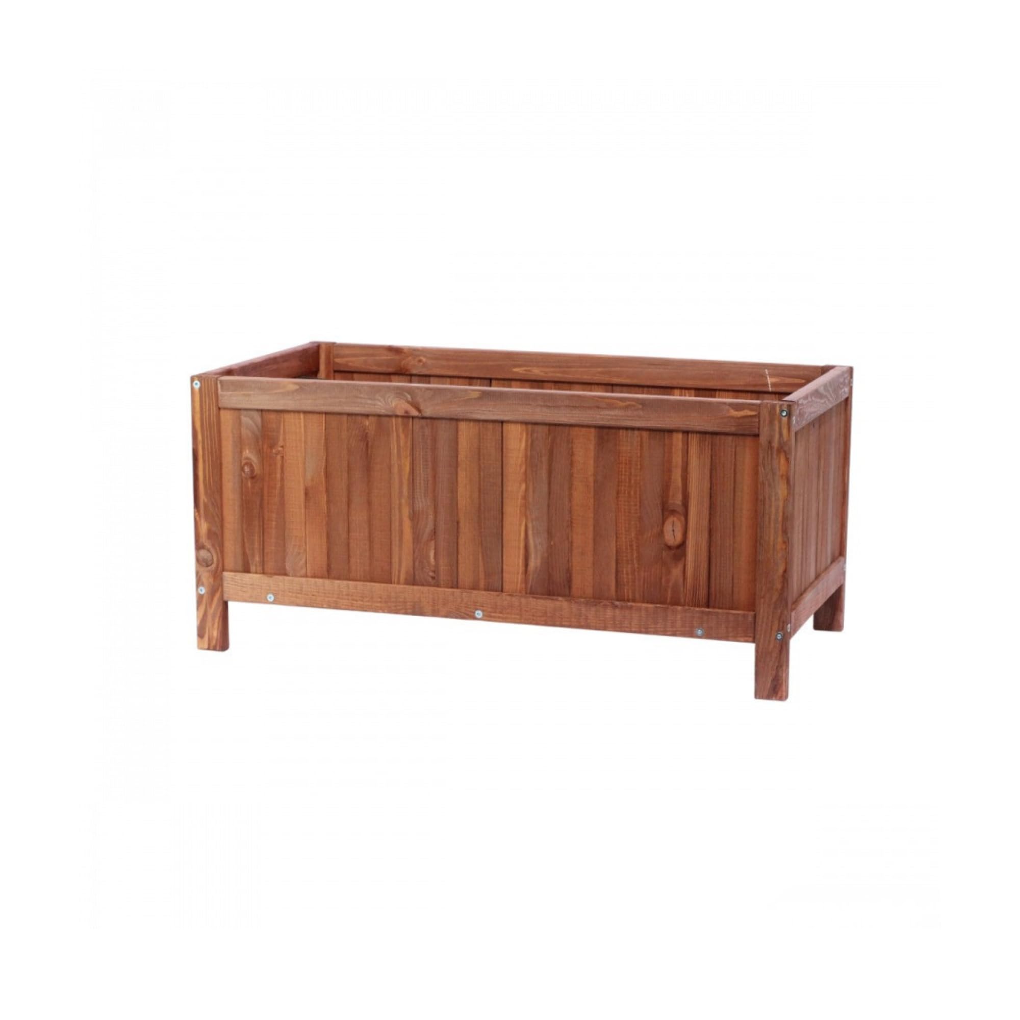 Pflanzkübel Groß Außen Holz – Wetterfester Blumenkasten 80x40x37cm aus FSC-Kiefernholz mit Füßen; Imprägnierter Blumentopf für Balkon & Garten, Braun