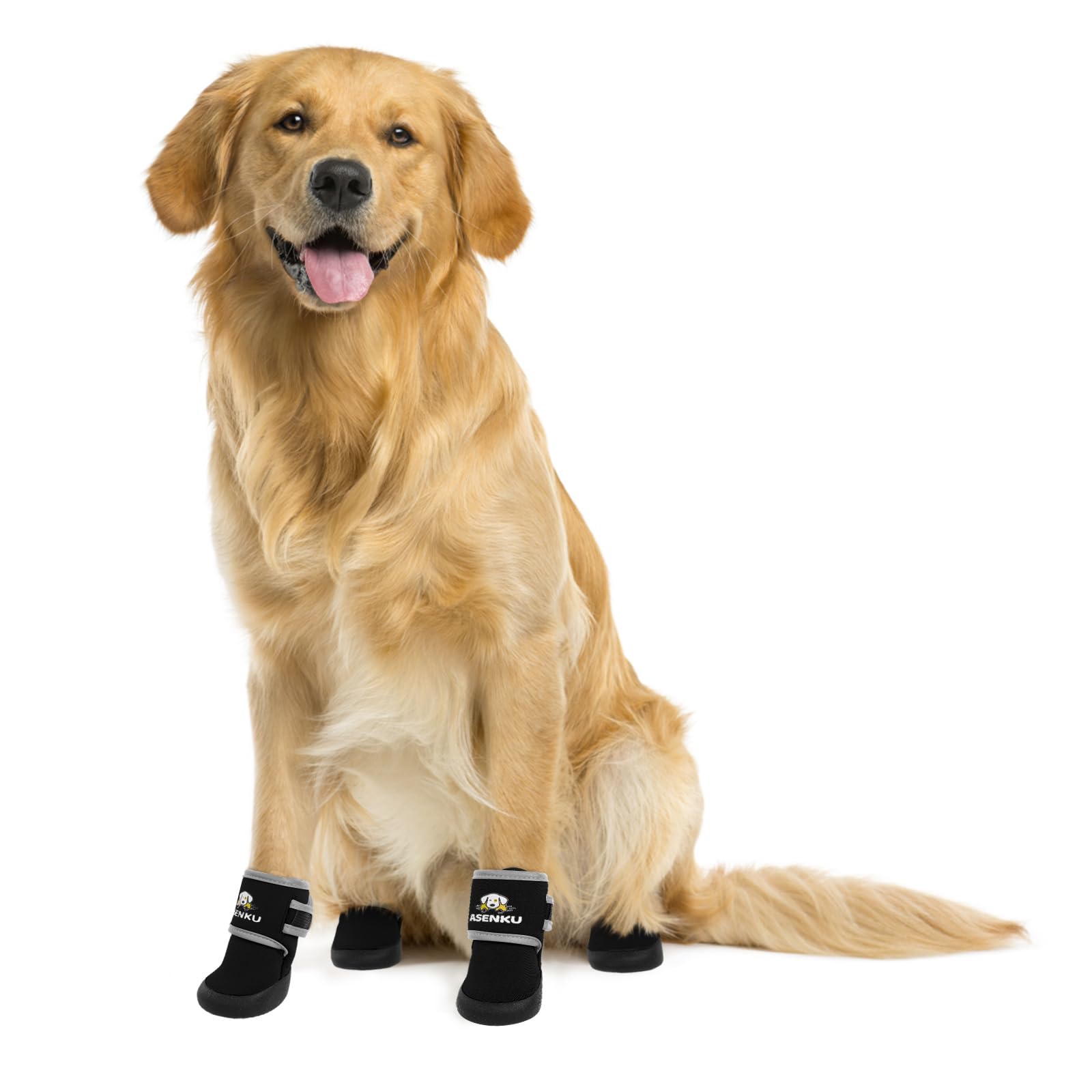 ASENKU Dog Shoes, Waterproof Dog Rain Boots for Wakling Hiking, Dog Botties for Summer Hot Pavement, Anti Slip Paw Protectors for Winter Snow for Small Medium Large Dogs