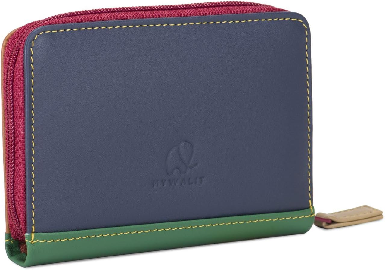 mywalit Zipped Credit Card Holder - Leather, Fan Type, 9 card, Note Sections - Image 2