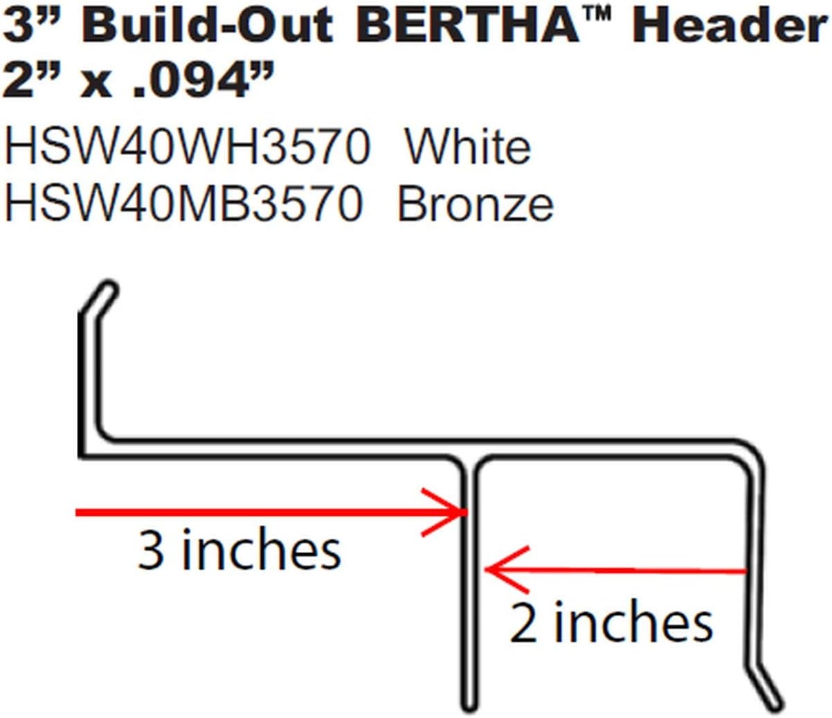 2" Bertha "H" Header with no buildout